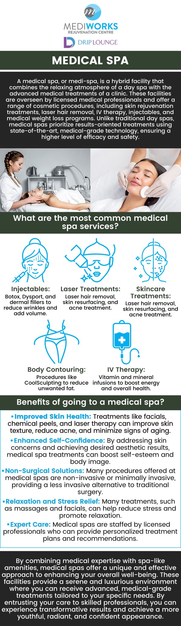 Mediworks Rejuvenation Centre offers all of this and a wide range of treatment options available to address all beauty and aesthetic concerns. For more information, contact us or book an appointment online. We are conveniently located at Unit #103 – 15222 32nd Avenue Diversion, Surrey, BC V3Z 0R8, Canada. Mediworks Rejuvenation Centre offers all of this and a wide range of treatment options available to address all beauty and aesthetic concerns. For more information, contact us or book an appointment online. We are conveniently located at Unit #103 – 15222 32nd Avenue Diversion, Surrey, BC V3Z 0R8, Canada.